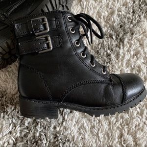 Girls Size 11 Black Combat Boots